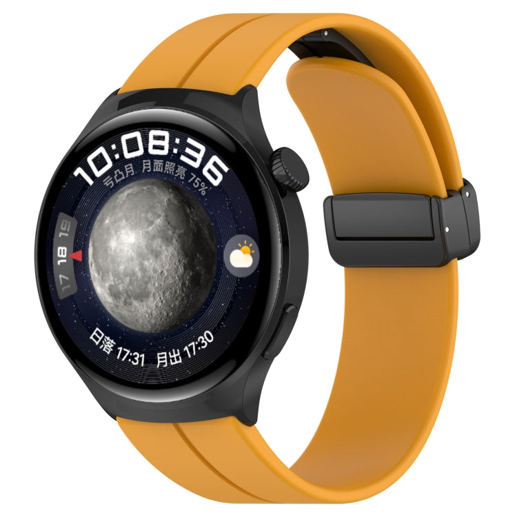 Groove Folding Black Buckle Silicone Watch Band