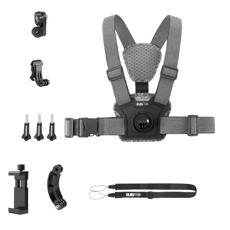 Adjustable Body Mount Belt Chest Strap with Mount & Screw