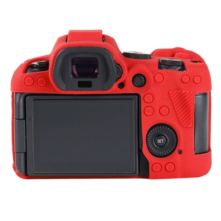 Litchi Texture Soft Silicone Protective Case — Red