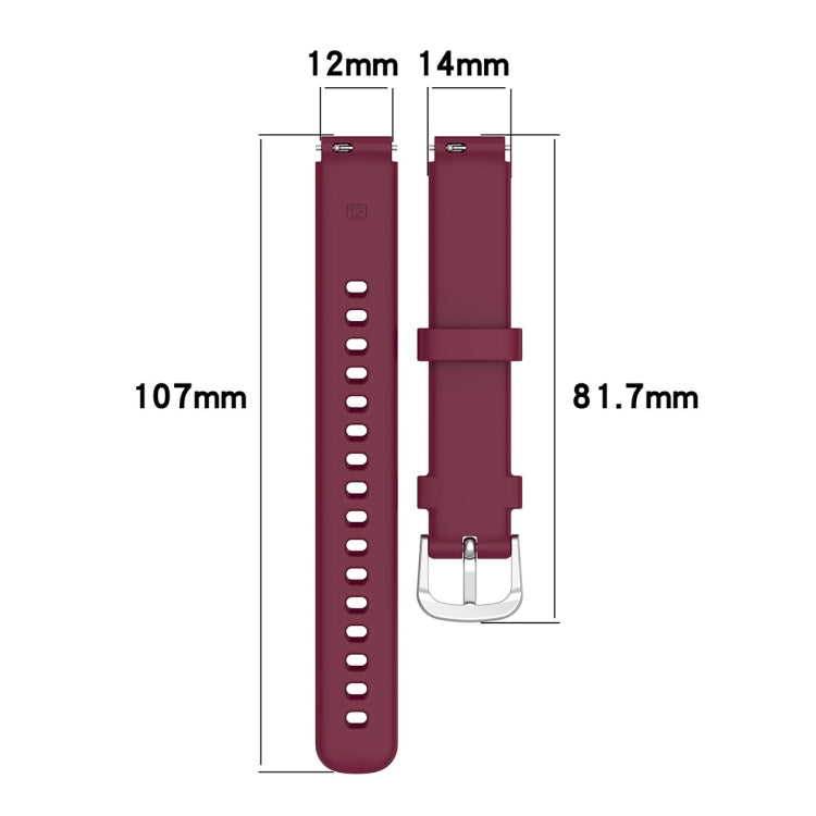 Universal Solid Color Silver Buckle Silicone Watch Band