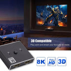 OZ 8K 60Hz 2 in 1 Out Two Ways HDMI Switcher