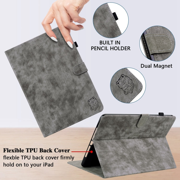 Embossed Tiger Pattern Leather Tablet Case