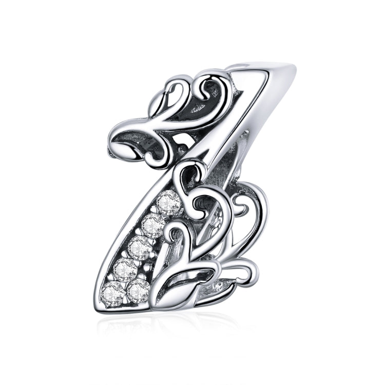 S925 Sterling Silver Relief Number Series 0-9 Beads DIY Bracelet Necklace Accessories — 4