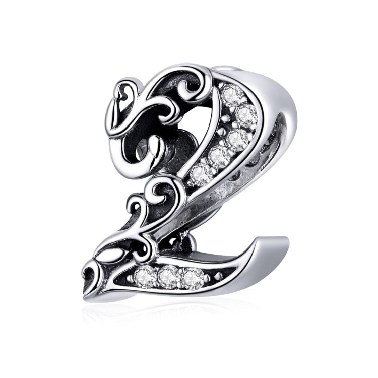 S925 Sterling Silver Relief Number Series 0-9 Beads DIY Bracelet Necklace Accessories — 5