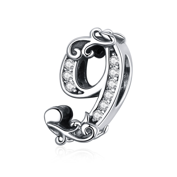 S925 Sterling Silver Relief Number Series 0-9 Beads DIY Bracelet Necklace Accessories — view 14