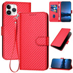 YX0070 Carbon Fiber Buckle Leather Phone Case with Lanyard — view 31