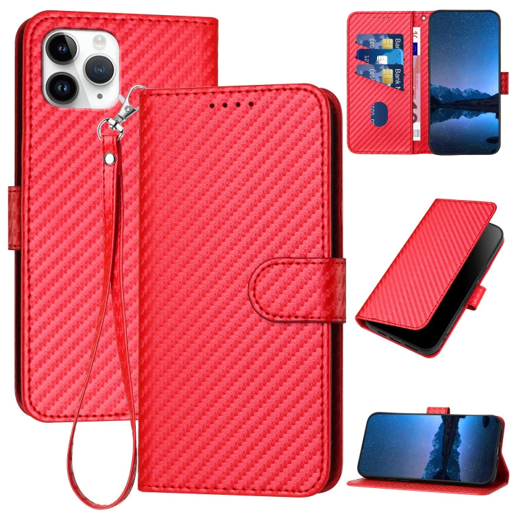 YX0070 Carbon Fiber Buckle Leather Phone Case with Lanyard — view 31