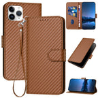 YX0070 Carbon Fiber Buckle Leather Phone Case with Lanyard — view 34