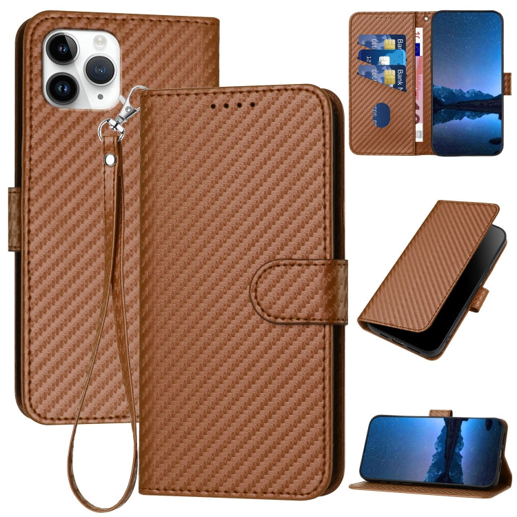 YX0070 Carbon Fiber Buckle Leather Phone Case with Lanyard — view 34