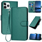 YX0070 Carbon Fiber Buckle Leather Phone Case with Lanyard — view 38