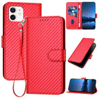 YX0070 Carbon Fiber Buckle Leather Phone Case with Lanyard — view 23