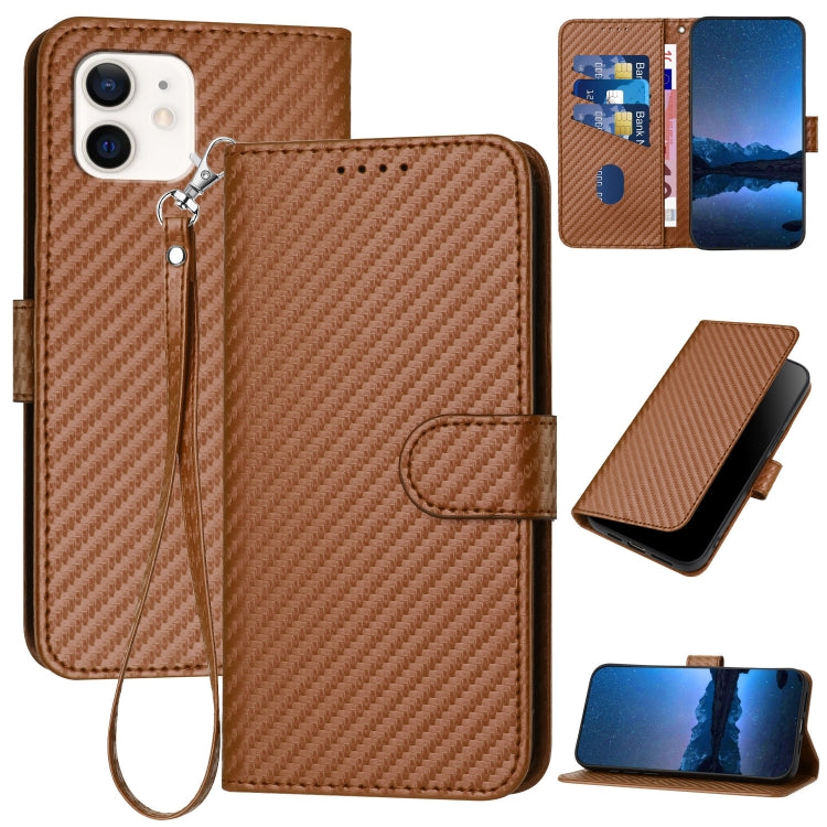 YX0070 Carbon Fiber Buckle Leather Phone Case with Lanyard — view 26