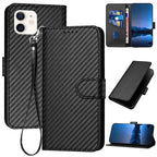 YX0070 Carbon Fiber Buckle Leather Phone Case with Lanyard — view 28
