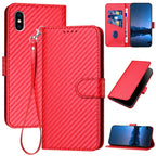 YX0070 Carbon Fiber Buckle Leather Phone Case with Lanyard — view 39