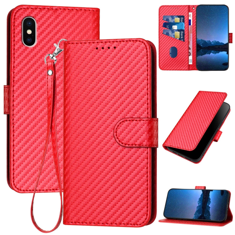 YX0070 Carbon Fiber Buckle Leather Phone Case with Lanyard — view 39
