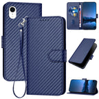 YX0070 Carbon Fiber Buckle Leather Phone Case with Lanyard — view 49
