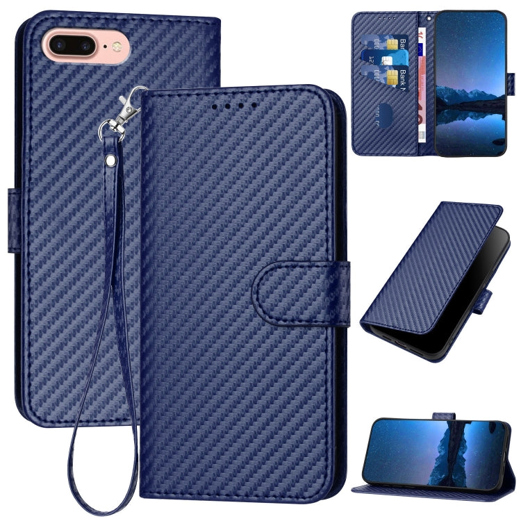 YX0070 Carbon Fiber Buckle Leather Phone Case with Lanyard — view 65