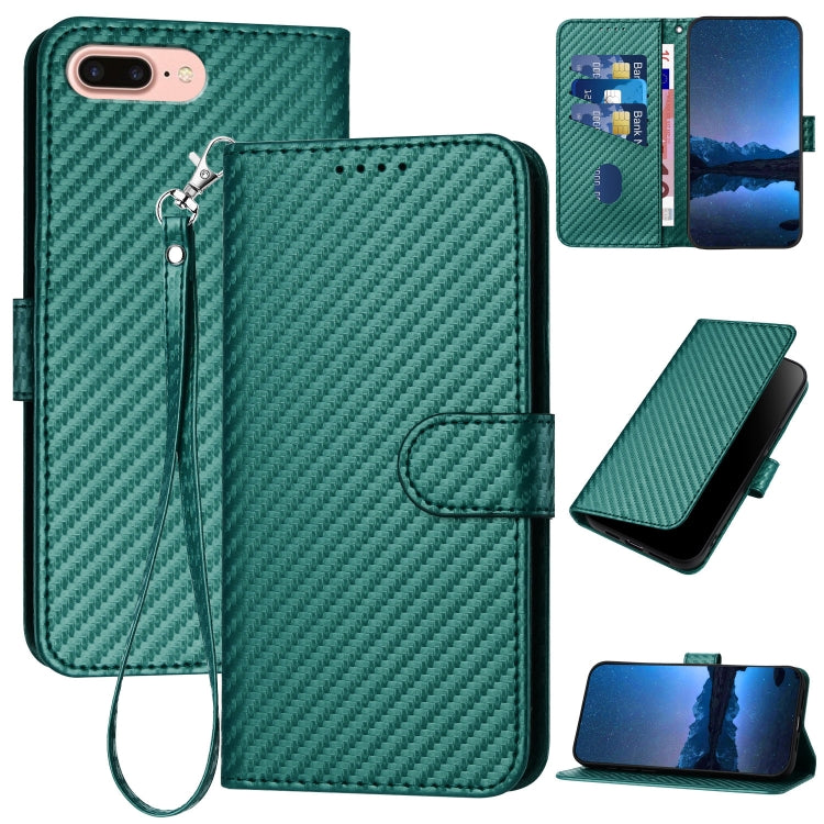 YX0070 Carbon Fiber Buckle Leather Phone Case with Lanyard — view 70
