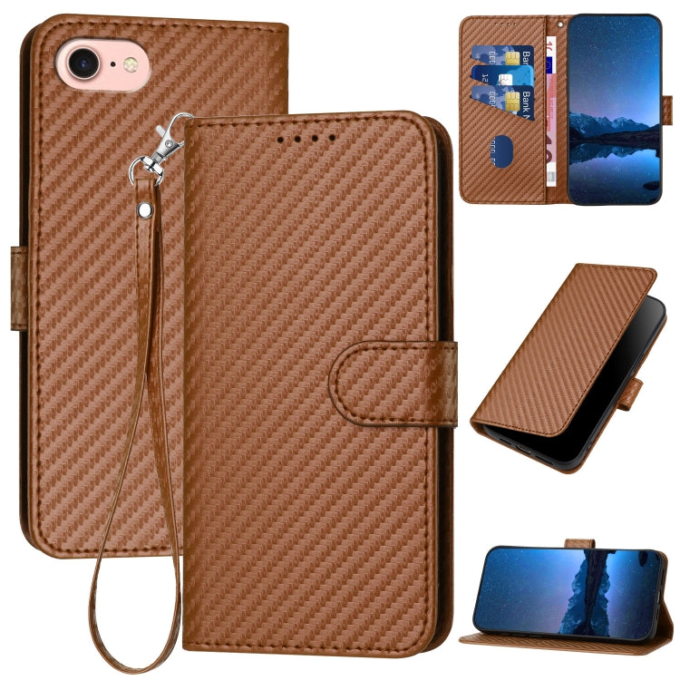 YX0070 Carbon Fiber Buckle Leather Phone Case with Lanyard — view 18