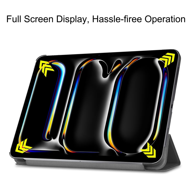 Custer Pure Color 3-Fold Holder Smart Leather Tablet Case