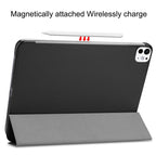 Custer Pure Color 3-Fold Holder Smart Leather Tablet Case