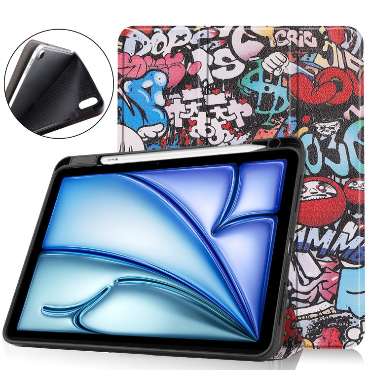 Custer Painted 3-Fold Holder Smart Leather Tablet Case