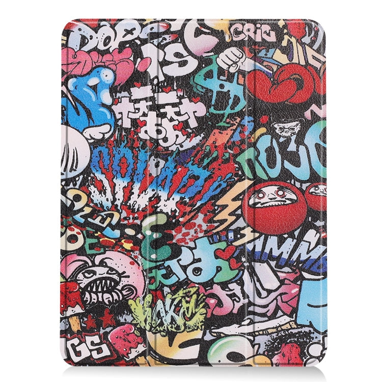 Custer Painted 3-Fold Holder Smart Leather Tablet Case