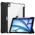 Pure Color 3-fold Clear TPU Smart Leather Tablet Case