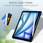 Pure Color 3-fold Clear TPU Smart Leather Tablet Case