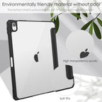 Pure Color 3-fold Clear TPU Smart Leather Tablet Case