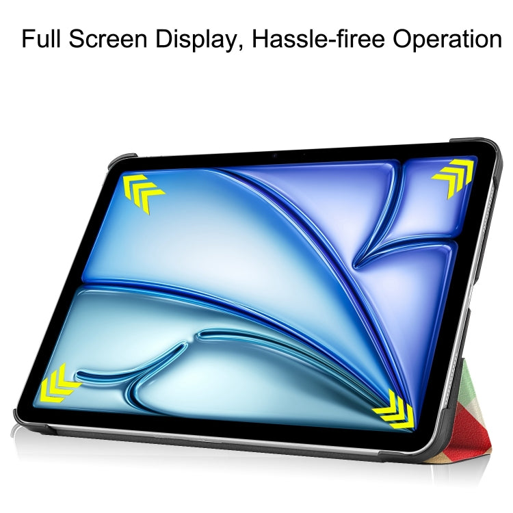 Custer Painted 3-Fold Holder Smart Leather Tablet Case