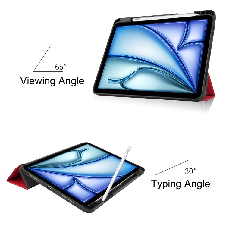 Custer TPU Pure Color 3-Fold Holder Smart Leather Tablet Case