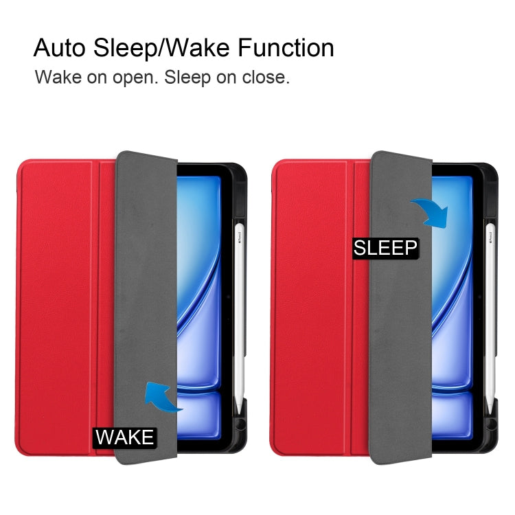 Custer TPU Pure Color 3-Fold Holder Smart Leather Tablet Case