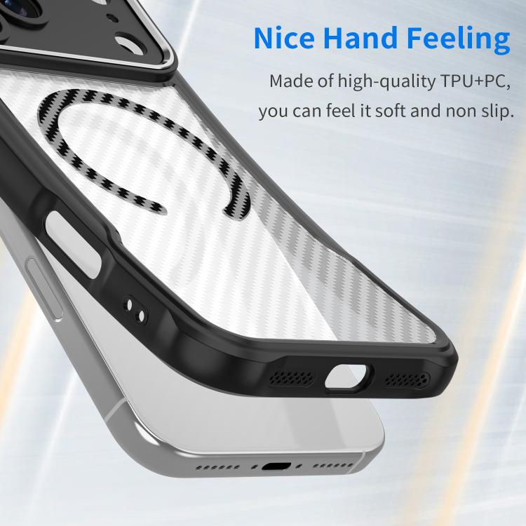 Carbon Fiber Texture MagSafe Translucent Phone Case
