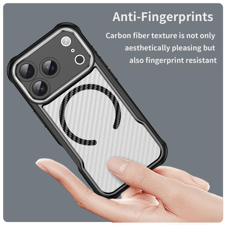 Carbon Fiber Texture MagSafe Translucent Phone Case