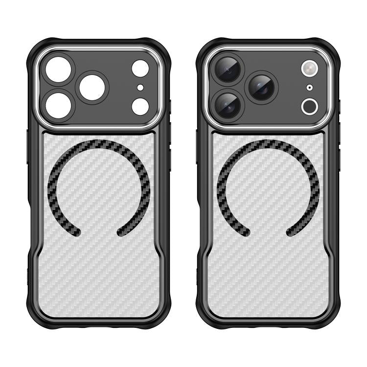 Carbon Fiber Texture MagSafe Translucent Phone Case