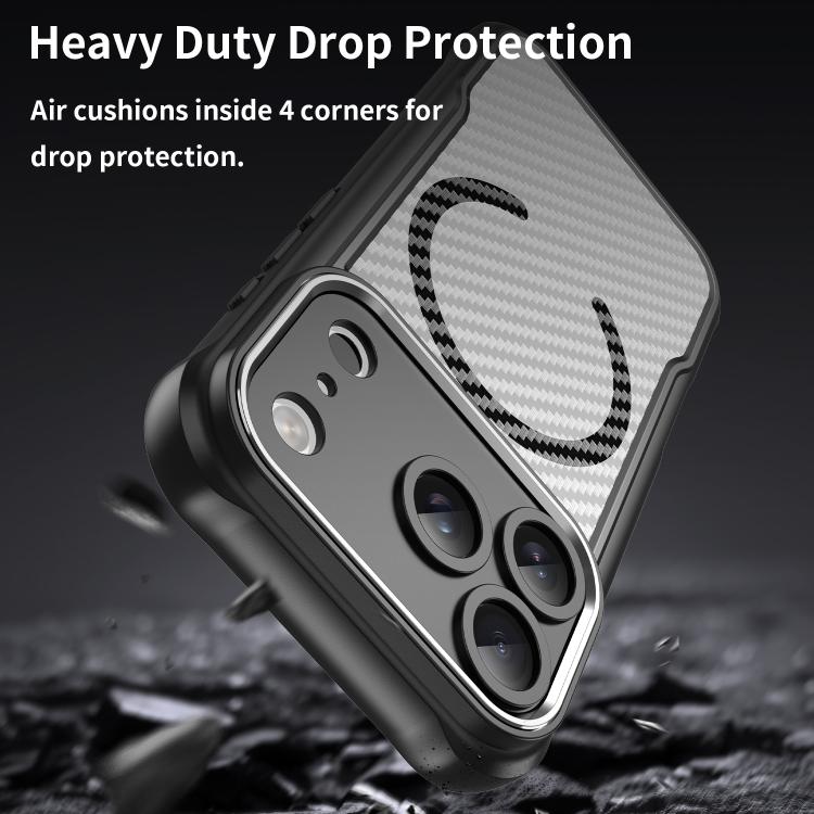 Carbon Fiber Texture MagSafe Translucent Phone Case