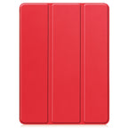 Custer TPU Pure Color 3-Fold Holder Smart Leather Tablet Case with Pen Tray