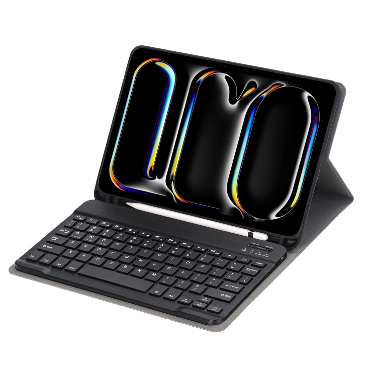 A13B Lambskin Texture Bluetooth Touch Keyboard Leather Tablet Case with Pen Slot