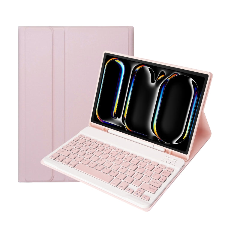 A13B Lambskin Texture Bluetooth Touch Keyboard Leather Tablet Case with Pen Slot
