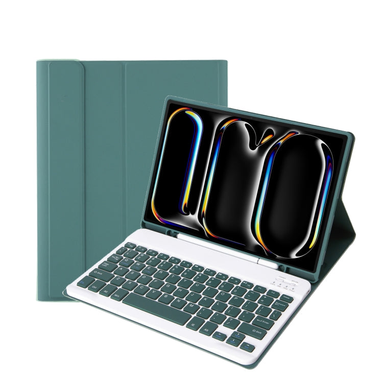 A13B Lambskin Texture Bluetooth Touch Keyboard Leather Tablet Case with Pen Slot