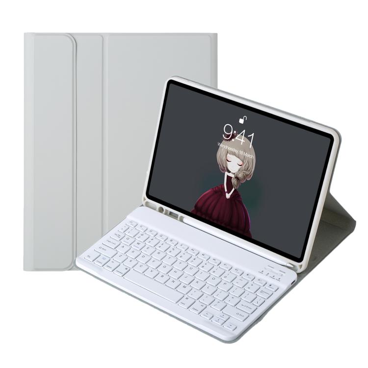 A13B Lambskin Texture Bluetooth Touch Keyboard Leather Tablet Case with Pen Slot