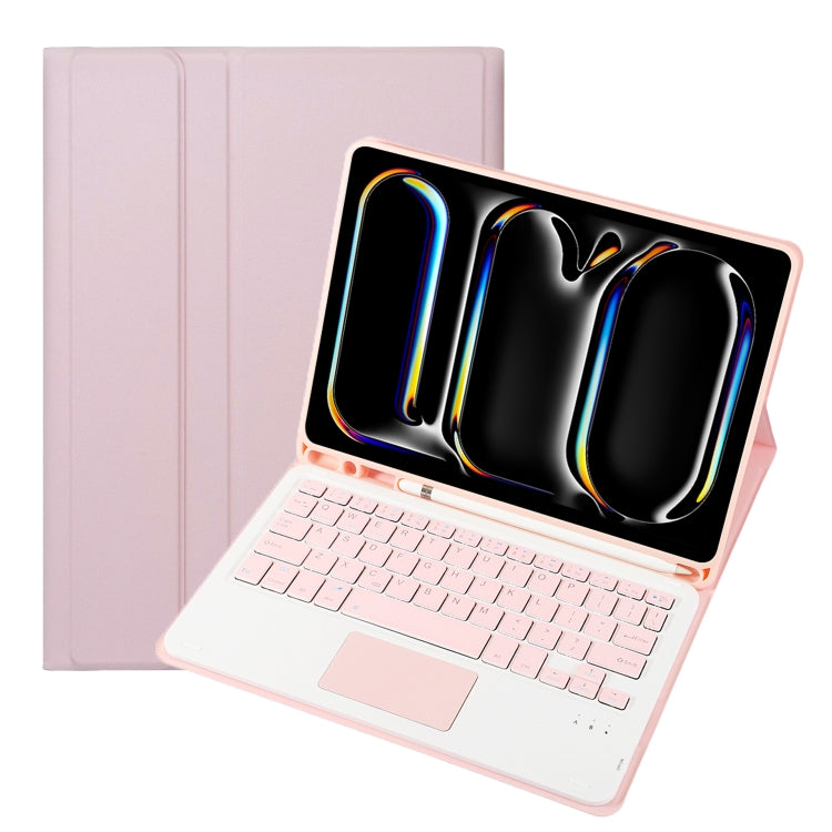 A13B-A Lambskin Texture Bluetooth Touch Square Keyboard Leather Tablet Case with Pen Slot