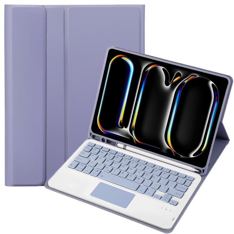 A13B-A Lambskin Texture Bluetooth Touch Square Keyboard Leather Tablet Case with Pen Slot