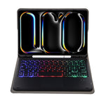 A13B-AS Lambskin Texture Backlight Bluetooth Touch Keyboard Leather Tablet Case with Pen Slot