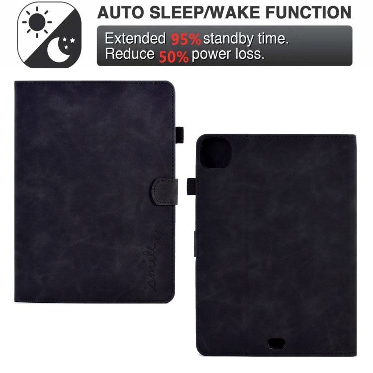 Embossed Smile Smart Leather Tablet Case