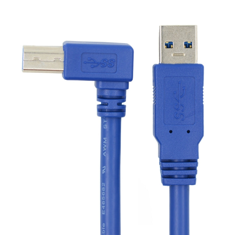 USB 3.0 A Male to B Male 90 Degree Connector Cable for Printer / Hard Disk, Length: 1m