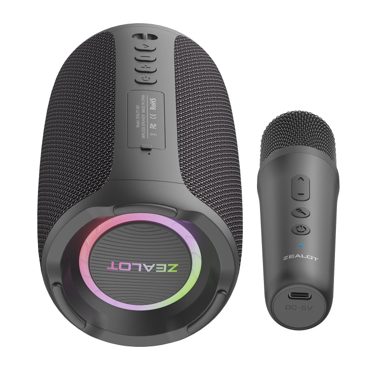 Zealot S61M RGB Rhythmic Light Karaoke Wireless Speaker — Single Mic