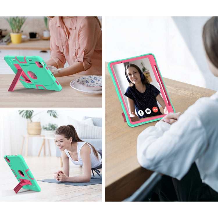 Contrast Color Silicone Acrylic PC Tablet Case with Holder