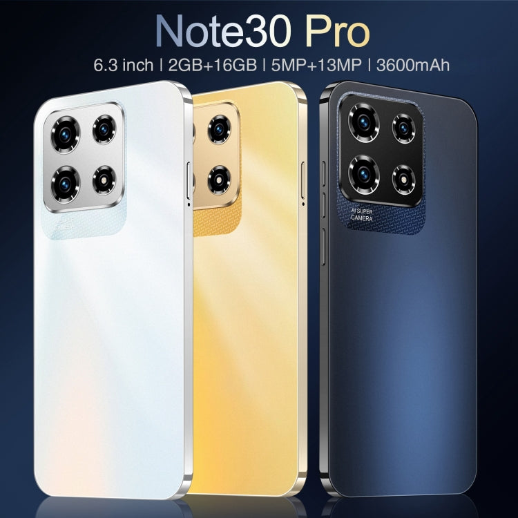 SDT86 / Note30 Pro, 6.3 inch Screen, Face Identification, Android 10.0 MTK6737 Quad Core, Network: 4G, Dual SIM
